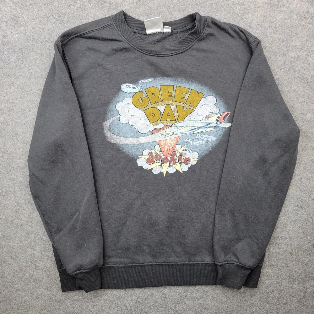 Green Day Sweatshirt Mens Medium Gray Fleece Pullover Crewneck Dookie Graphic